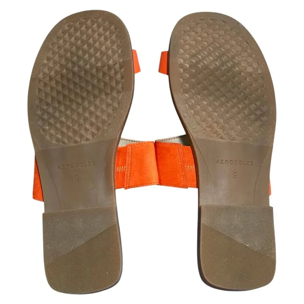 Aerosoles Women's Carder Faux Suede Flat Sandal Sz 9